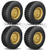 HG P801 P802 Parts-8ASS-01 US. Military truck Parts-Spare Wheel assembly(4 Set)-R110 All Terrain tyers-Yellow or Green color