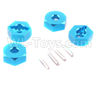 HSP 94188 spare parts-122042 102042 02100 02134-01 Upgrade Aluminum Wheel Hex Mount(4pcs)-Light Blue,Upgrade HSP 94188 RC Car Truck Parts,Upgrade HSP 1:10 RC Truck Spare parts Accessories,HSP 94188 Upgrade Parts