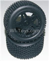 HaiBoXing 12811B Parts-12-05 12039 Rear Wheels Complete(2PCS)-(Include the Wheel hub and Tire lether),HBX 12811B Car Parts,HaiBoXing 12811B RC Truck Spare parts Accessories,1:12 4WD High Speed Buggy Parts