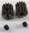 HaiBoXing 12811B Parts-32 12026 Motor Pinion Gears 13T(13 Teeth)& Set Screws-3X3mm(2pcs),HBX 12811B Car Parts,HaiBoXing 12811B RC Truck Spare parts Accessories,1:12 4WD High Speed Buggy Parts