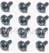 HaiBoXing 12813 Parts-46 S160 Flange Head Self Tapping Screws 2.6X8mm(12PCS),HBX 12813 Car Parts,HaiBoXing 12813 RC Truck Spare parts Accessories,1:12 4WD High Speed Buggy Parts