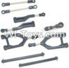 HaiBoXing 12883P Parts-03-01 12003 Front Upper or Rear Upper Swing Arm & Steering Linkage set & Servo Linkage Set & Servo shaft,HBX 12883P Car Parts,HaiBoXing 12883P RC Truck Spare parts Accessories,1:12 4WD High Speed Buggy Parts