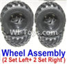 HaiBoXing 12883P Parts-43-01 12059 Official Left and Right wheel assembly(4 set-2x Left and 2X Right),HBX 12883P Car Parts,HaiBoXing 12883P RC Truck Spare parts Accessories,1:12 4WD High Speed Buggy Parts
