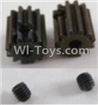 HaiBoXing 12891 Parts-31 12060 Motor Pinion Gears 12T(12 Teeth) & Set Screws-3X3mm(2pcs),HBX 12891 Car Parts,HaiBoXing 12891 RC Truck Spare parts Accessories,1:12 4WD High Speed Buggy Parts
