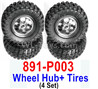 HBX 12895 Wheels Complete. 4 set Wheels and Tires. 891-P003