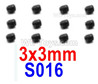 HBX 12895 Grub Screw,M3X3 Set Screws, Total 12pcs. S016
