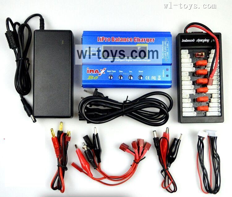 HBX 16889 Upgrade Charger unit Parts.It Can charge 2s or 3s 6x battery at the same time.(It includes the Power，B6 Charger， 1-To-6 Parallel charging Board.