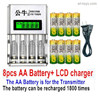 HBX 16890 DESTROYER 8pcs Rechargeable AA battery and LCD Charger for the Transmitter .The AA batteries can be recharged 1800 times.Its Capacity is 3800mah.