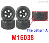 HBX 16890 DESTROYER Tires Wheel Complete,M16038.Total 4 set.The Tire Tread is Pattern A.M16038.
