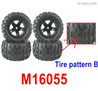 HBX 16890 DESTROYER M16055 Tires Wheel Complete,Total 4 set.The Tire Tread is Pattern B.