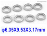 HBX 16890 DESTROYER Ball Bearings.635953.The siez is 6.35X9.53X3.17mm.Total 8pcs.