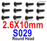 HBX 901A FIREBOLT S029 Round Head Self Tapping Screw-2.6X10mm(12PCS)