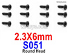 HBX 901A FIREBOLT S051 Round Head Self Tapping Screws-2.3x6mm