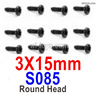 HBX 901A FIREBOLT S085 Round Head Self Tapping Screws.3X15mm