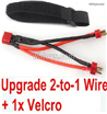 HBX 903A VANGUARD Upgrades Parts 2-to-1 wire and Velcro-Two battery can use together,Run 2x Time than usual