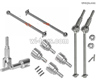 HBX 903A VANGUARD Upgrades Parts Metal Front cardan shaft, rear drive shaft dog bone and wheel axle