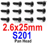 HBX 903A VANGUARD S201 Round Head Screws.2.6x25mm