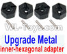 HuanQi 727 Parts-107-03 SLA010 Upgrade Metal inner-hexagonal adapter(4pcs)-Black,HuanQi 727 Rc Car Spare Parts Replacement Accessories,HQ727 HQ 727 1:10 Scale BRUSHED RC Racing Truck Parts rc off-road car Parts,Truck Car Parts