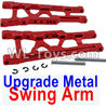 HuanQi 727 Parts-114-01 Upgrade Metal Front and Rear Swing arm(2pcs)-Red,HuanQi 727 Rc Car Spare Parts Replacement Accessories,HQ727 HQ 727 1:10 Scale BRUSHED RC Racing Truck Parts rc off-road car Parts,Truck Car Parts