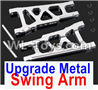 HuanQi 727 Parts-114-02 Upgrade Metal Front and Rear Swing arm(2pcs)-Silver,HuanQi 727 Rc Car Spare Parts Replacement Accessories,HQ727 HQ 727 1:10 Scale BRUSHED RC Racing Truck Parts rc off-road car Parts,Truck Car Parts