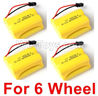 JJRC Q60 Battery-6V 700mah Battery(4pcs)-Can only be used for 6 Wheel car
