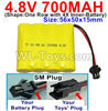 JJRC Q65 Upgrade 4.8V 700MAH Battery-With SM Plug-Size-56x50x15mm,JJRC Q65 Parts JJRC Q65 Upgrade 4.8V 700MAH Battery-With SM Plug-Size-56x50x15mm,JJRC Q65 Parts