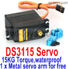 JLB Cheetah Servo-15KG Torque(1 x Metal servo arm for free)-waterproof-DS3115