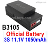 MJX Hyper Go 16207 Lipo Battery Parts . B3105 Official 3S 11.1V 1050mAH Battery.