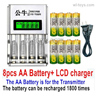 MJX Hyper Go 16207 Parts 8pcs Rechargeable AA battery and LCD Charger for the Transmitter.