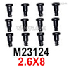 MJX Hyper Go 16207 Screws Parts M23124 Countersunk Head Step Screws with flat tail.2.6X8.Total 12pcs.