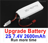 MJX Hyper Go 16208 Upgrade 2S 7.4V 2600mah Battery Parts.Total 1pcs.