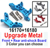 MJX Hyper Go 16208 Upgrade Metal Front and Rear Anti-Shock Board Parts .16170 + 16180.There are 3 Color you can choose.