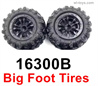MJX Hyper Go 16208 Parts 16300B Wheel Tires.Big Foot Tires.Total 2pcs.