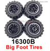 MJX Hyper Go 16208 Parts 16300B Wheel Tires.4pcs Big Foot Tires.
