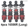 MJX Hyper Go 16208 Parts 16500R shock absorber.Red Color.Total 4pcs Long Damper. Front and Rear.