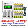 MJX Hyper Go 16208 Parts 8pcs Rechargeable AA battery and LCD Charger for the Transmitter.