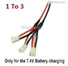 MJX Hyper Go 16208 Upgrade 1-TO-3 Conver wire for 7.4V Battery charging.
