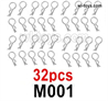 MJX Hyper Go 16209 16210 RC Body Clips Parts.32pcs M001 R-Clips for the Body shell Cover. It Includes 32pcs.
