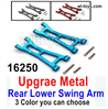 MJX Hyper Go 16209 16210 Upgrade Metal Rear Lower Swing Arm Parts.16250.There are 3 Color you can choose.