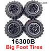 MJX Hyper Go 16209 16210 Parts 16300B Wheel Tires.4pcs Big Foot Tires.