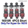 MJX Hyper Go 16210 Parts 16510R shock absorber.Red Color.Total 4pcs Short Damper. Front and Rear.It can only be used for the MJX 16210 RC Truck