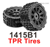 MJX Hyper Go 14301 14302 Parts 1415B1 Rally Wheels Tires.TPR Tires.Total 2pcs.Black Color.MJX Hyper Go 14301 14302 RC Car Replacement Accesories.