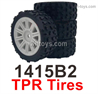 MJX Hyper Go 14301 14302 Parts 1415B2 Rally Wheels Tires.TPR Tires.Total 4pcs.White ColorMJX Hyper Go 14301 14302 RC Car Replacement Accesories.