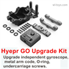 MJX Hyper Go 14301 14302 Upgrade Kit.It includes upgrade independent gyroscope, metal arm code, undercarriage screws, O-ring.MJX Hyper Go 14301 14302 RC Car Replacement Accesories.