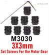 MJX Hyper Go 14301 14302 Parts M3030 M3X3mm Hexagon Socket Machine screws for the Motor gear.Total 8pcs-.MJX Hyper Go 14301 14302 RC Car Replacement Accesories.