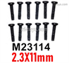 MJX Hyper Go 14301 14302 Parts M23114 Pan Head screws.2.3x11mm.Total 12pcs.MJX Hyper Go 14301 14302 RC Car Replacement Accesories.