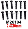 MJX Hyper Go 14301 14302 Parts M26104 Pan Head screws.2.6X10mm.Total 12pcs.MJX Hyper Go 14301 14302 RC Car Replacement Accesories.