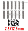 MJX Hyper Go 14301 14302 Parts M26124 M26125 Countersunk Flat Head Screws.2.6X12.5mm.Total 12pcs.MJX Hyper Go 14301 14302 RC Car Replacement Accesories.