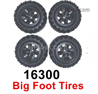 MJX Hyper Go H16 H16E H16H H16P Parts 16300 Wheel Tires.Big Foot Tires.Total 4pcs.