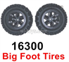MJX Hyper Go H16BM H16GT H16DR Parts 16300 Wheel Tires.Big Foot Tires.Total 2pcs.